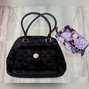 EUC Vera Bradley Turn Buckle Lock Tote w  Matching Wallet